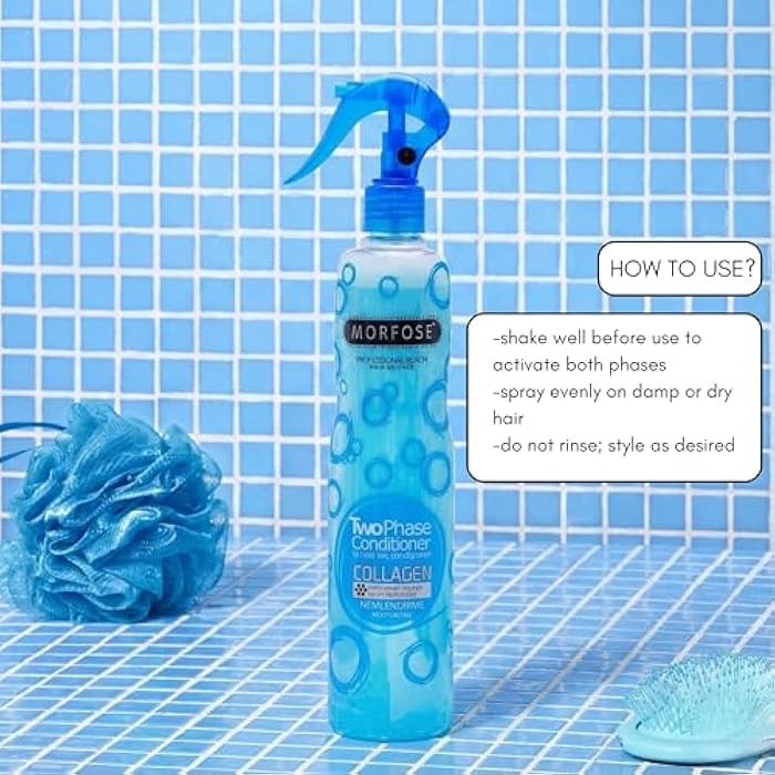 MORFOSE 2 Phase Collagen Hair Conditioner 400 ml, blue, 400 Milliliters - Image 4